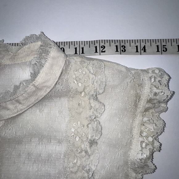 Faded Glory Vintage Lace Sheer Tank XL 14-16 Top Boho Chic Retro Y2k Fairy - Picture 4 of 6